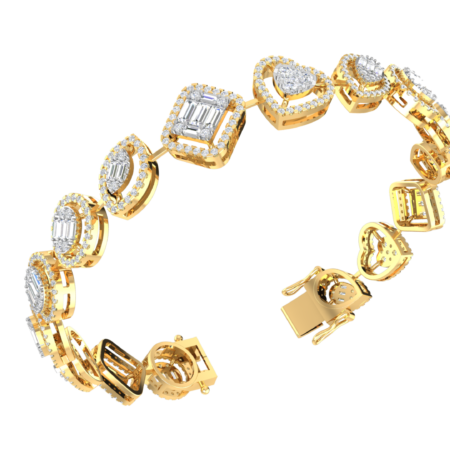 Lab-Grown Diamond Fancy Shape Bracelet- Golden Elegance 2024-06-29