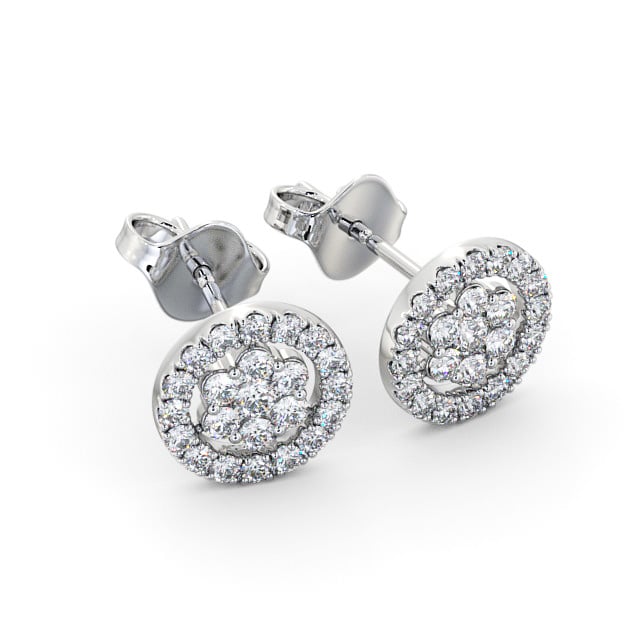 Cluster Round Diamond Earrings 18K Yellow Gold 2024-07-02