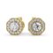 Halo Round Diamond Earrings 18K Yellow Gold 2024-07-01