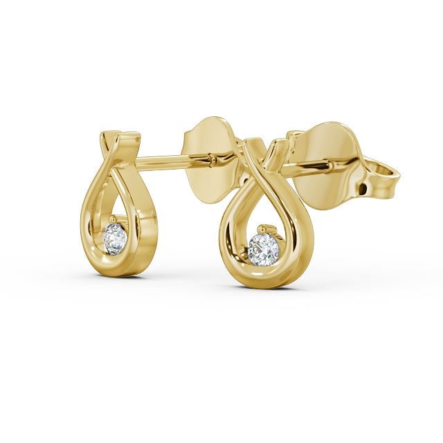 Drop Round Diamond Earrings 18K Yellow Gold 2024-07-02