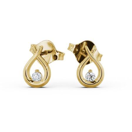 Drop Round Diamond Earrings 18K Yellow Gold 2024-06-29