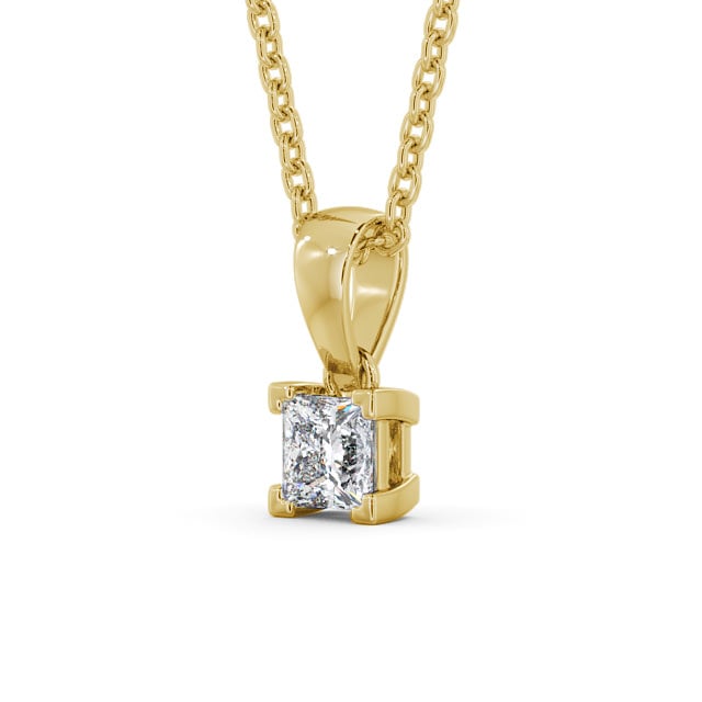 Princess Solitaire Four Claw Stud Diamond Pendant Yellow Gold 2024-07-02