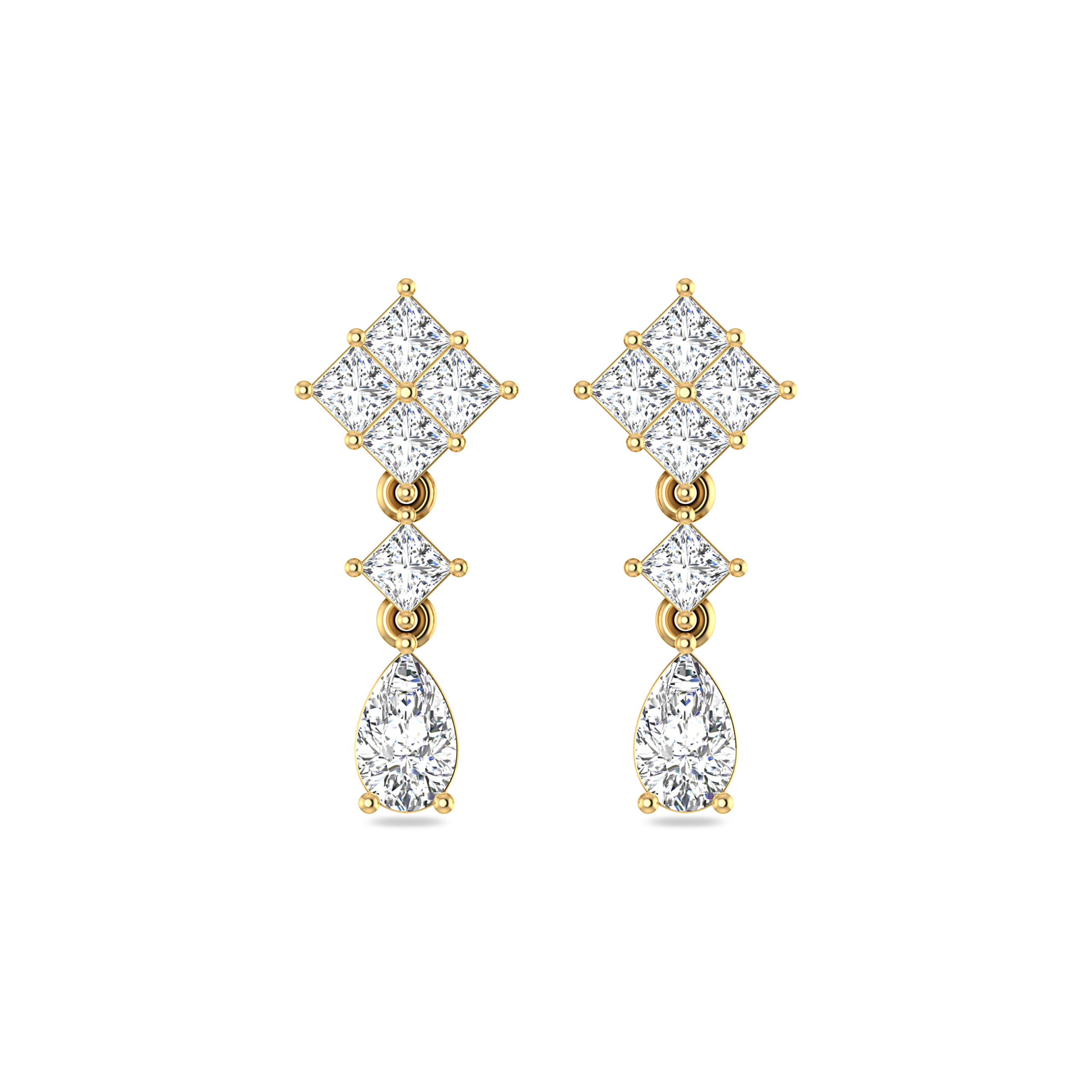 Golden Cascade 18K Lab-grown Diamond Earrings 2024-07-02