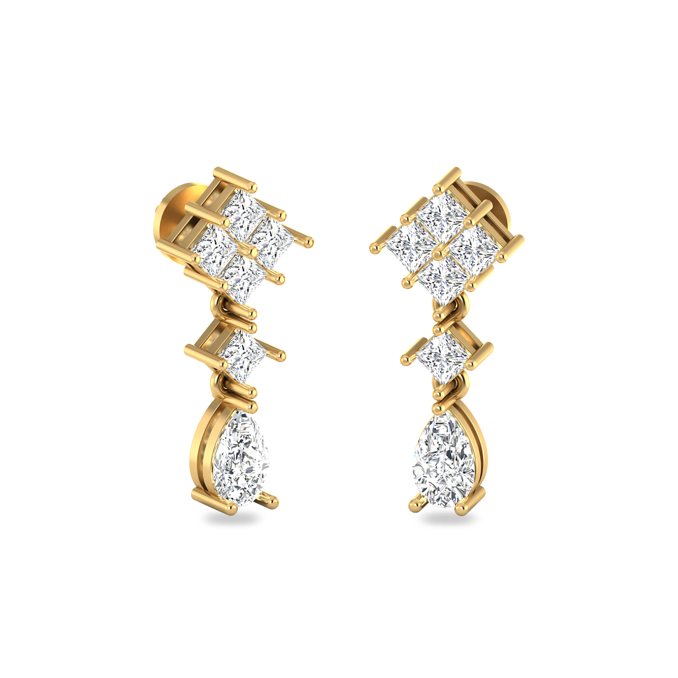 Golden Cascade 18K Lab-grown Diamond Earrings 2024-07-02