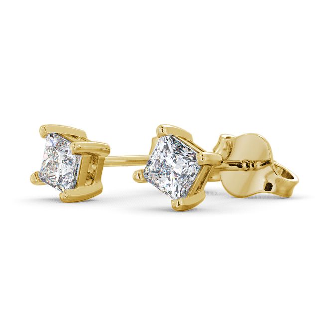 Princess Diamond Four Claw Stud Earrings 18K Yellow Gold 2024-07-02